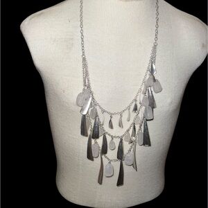 Premier Designs Sea Glass Silver Statement Necklace